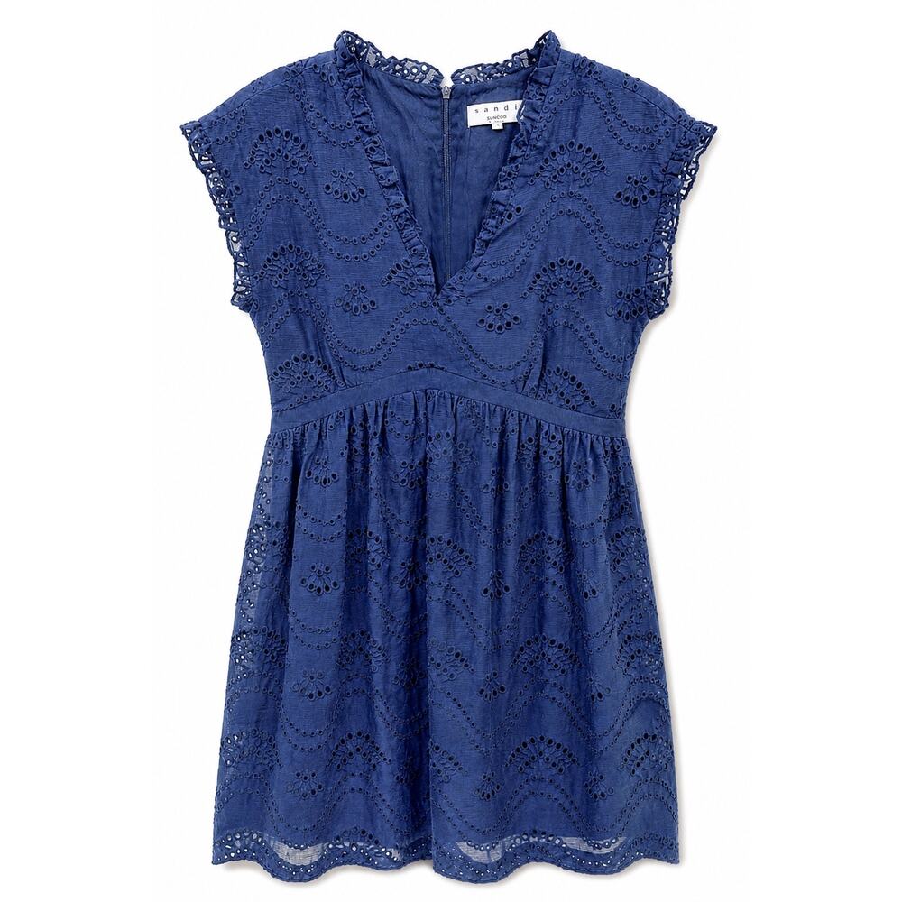 Serie Suncoo Navy Eyelet Lace Dress